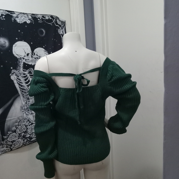 NANYUAYA Women's Square Neck Long Lantern Sleeve Sweater - Picture 2 of 2